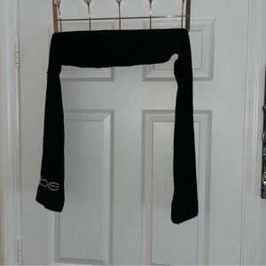 Bebe gold stud black sweater Scarf vintage retro y2k